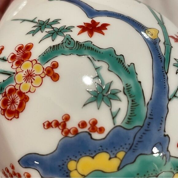 Arita Imari ware hand painted one of a kind Japanese bud vase with pair of birds - Picture 11 of 17